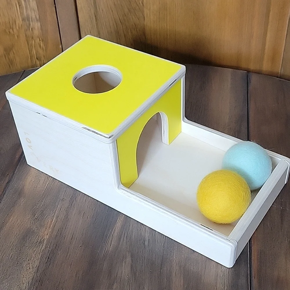 LOVEVERY Wooden Ball Drop Box Learning Toy with Balls